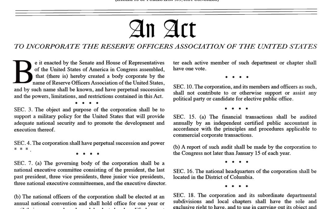 75th Anniversary of ROA’s Charter, signed by President Harry S. Truman