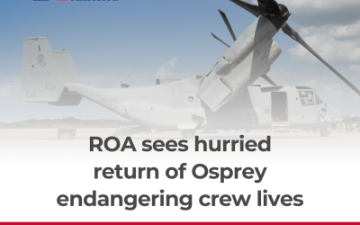 ROA sees hurried return of Osprey endangering crew lives
