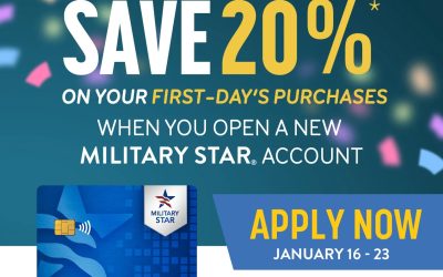 New MILITARY STAR card holders save 20% on first-day purchases Jan. 16 to 23