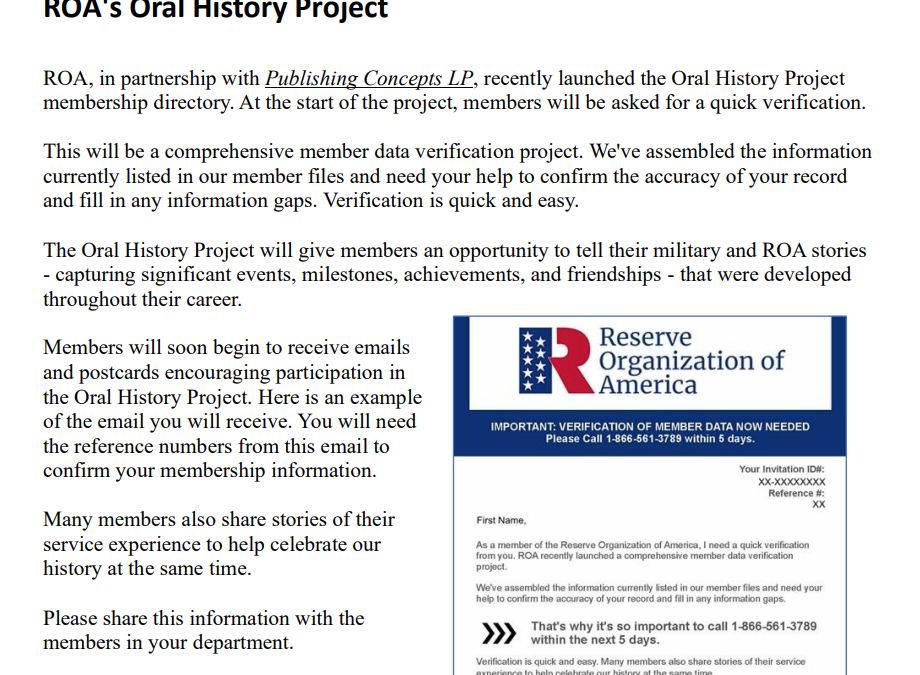 ROA’s Oral History Project