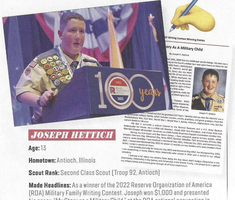 ROA Military Family Writing Contest Winner Featured in “Scout Life.”